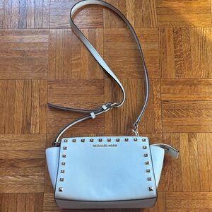 Michael Kors White Studded Crossbody Bag